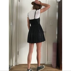 Free People Faux Leather Mini Party Dress